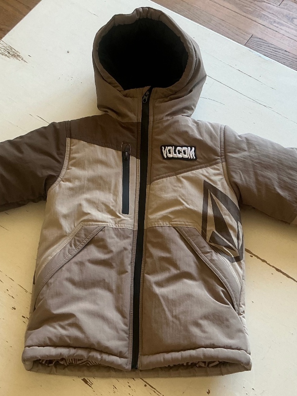 Boy’s Tan Brown VOLCOM ski jacket parka winter coat SZ 5